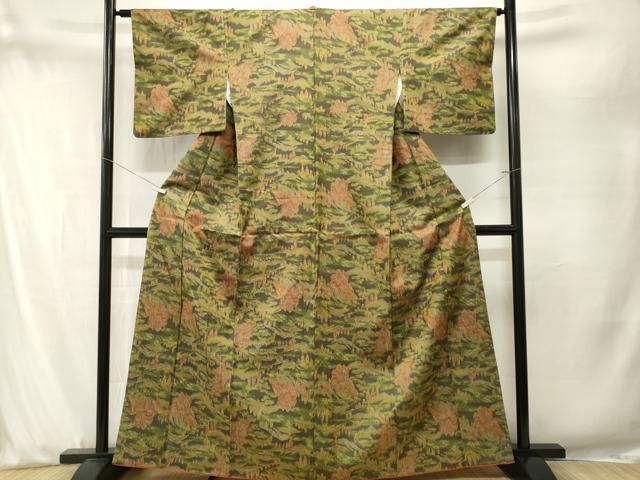 平和屋着物■上質な紬　樹林文　正絹　逸品　CABN7399ev