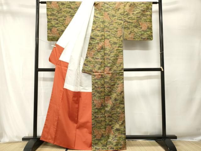 平和屋着物■上質な紬　樹林文　正絹　逸品　CABN7399ev