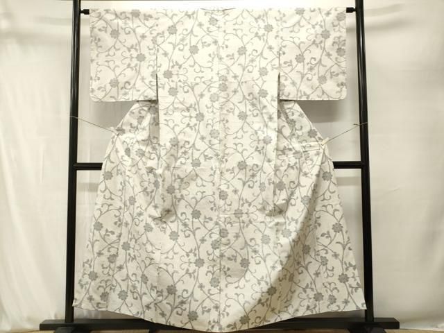 平和屋着物■上質な紬　花唐草文　正絹　逸品　CABN7401ev
