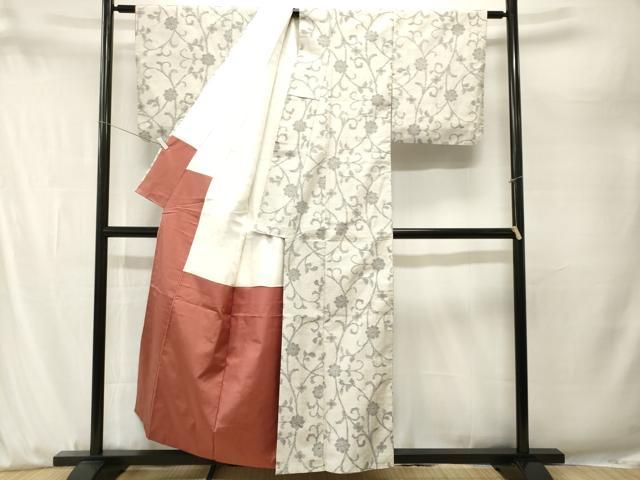 平和屋着物■上質な紬　花唐草文　正絹　逸品　CABN7401ev