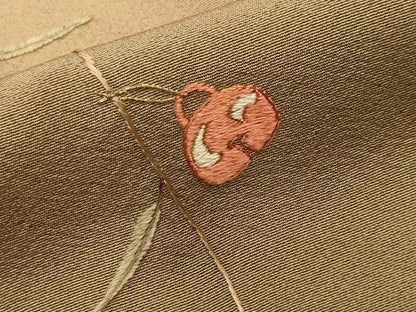 平和屋着物■訪問着　駒刺繍　金嚢　枝葉文　暈し染め　金糸　正絹　逸品　CABN7411ev