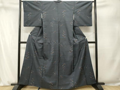 平和屋着物■本場大島紬　9マルキ　幾何学文　正絹　逸品　CABN7416ev