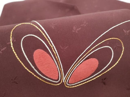 平和屋着物●日本橋人形町　創業70年　錦や　九寸名古屋帯　総刺繍　駒刺繍　舞蝶文　たとう紙付き　正絹　逸品　CABN8010hy