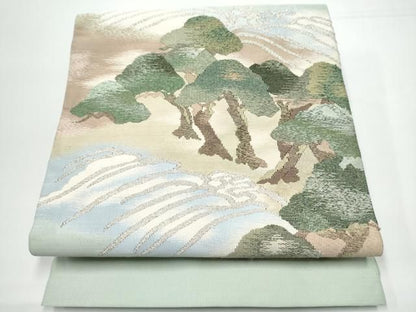 平和屋着物●爪搔き本綴れ　八寸名古屋帯　浜松文　金銀糸　正絹　逸品　CABN8027hy