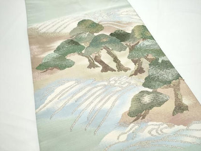 平和屋着物●爪搔き本綴れ　八寸名古屋帯　浜松文　金銀糸　正絹　逸品　CABN8027hy