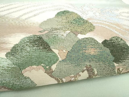 平和屋着物●爪搔き本綴れ　八寸名古屋帯　浜松文　金銀糸　正絹　逸品　CABN8027hy
