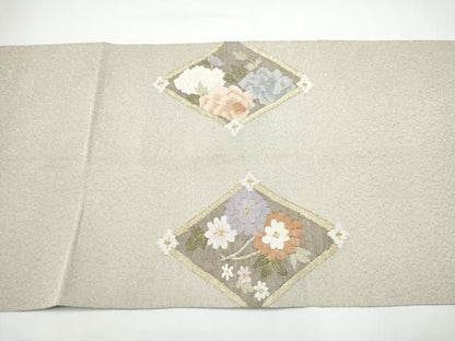 平和屋着物●爪搔き本綴れ　八寸名古屋帯　天井花文　金銀糸　正絹　逸品　CABN8036hy