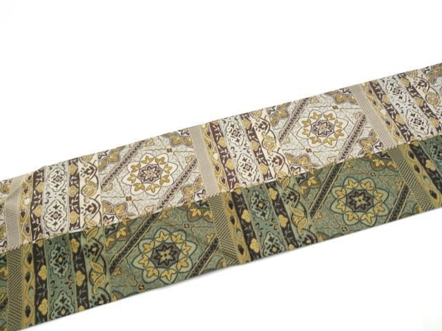 平和屋着物●全通柄　九寸名古屋帯　花唐草文　正絹　逸品　CABN8038hy