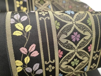 平和屋着物●九寸名古屋帯　七宝花文　正絹　逸品　CABN8040hy