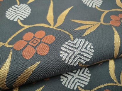 平和屋着物●九寸名古屋帯　花唐草文　金糸　正絹　逸品　CABN8043hy