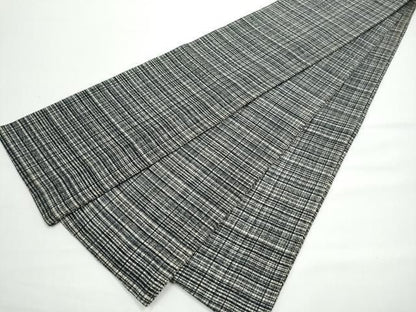 平和屋着物●半幅帯　格子柄　正絹　逸品　CABN8098hy