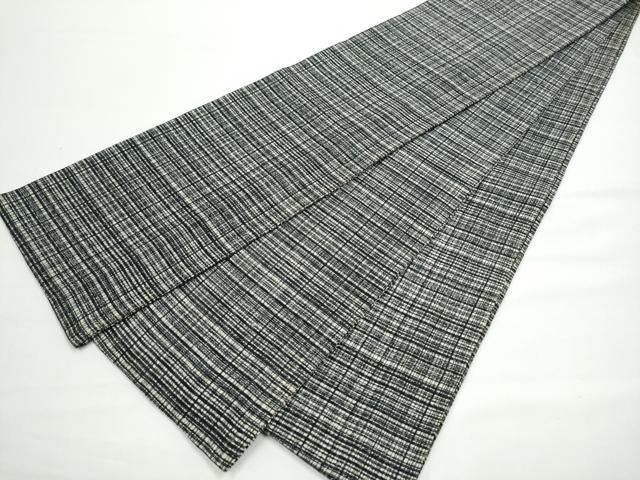 平和屋着物●半幅帯　格子柄　正絹　逸品　CABN8098hy