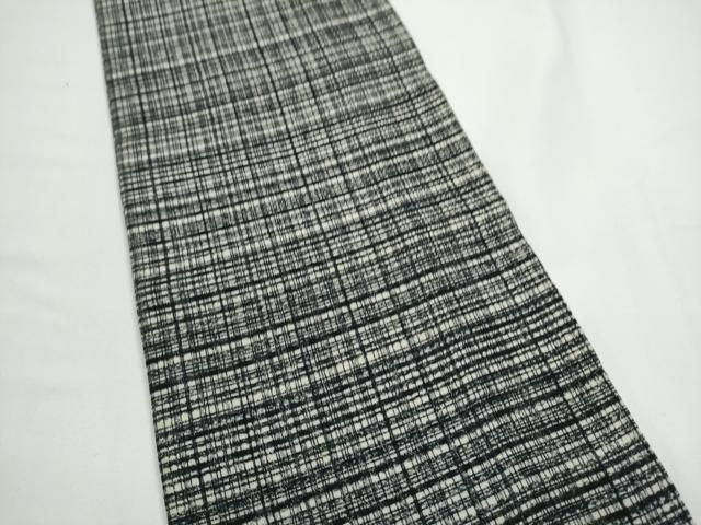 平和屋着物●半幅帯　格子柄　正絹　逸品　CABN8098hy