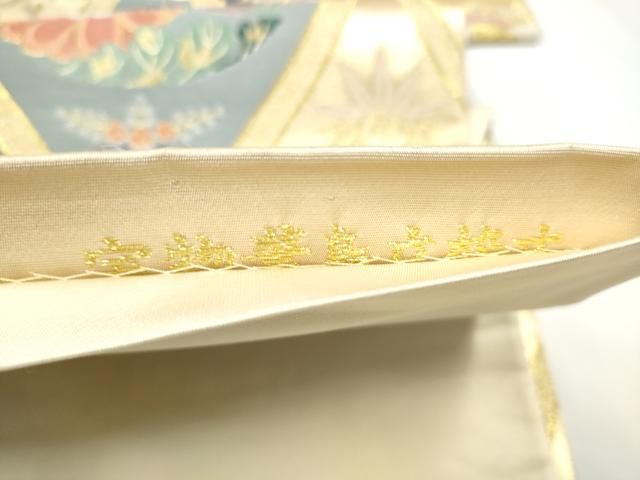 平和屋着物●六通柄袋帯　唐織　華装束　宝物華鳥立涌文　金糸　正絹　逸品　CABN8106hy