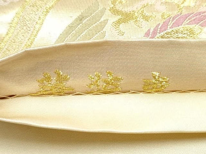 平和屋着物●六通柄袋帯　唐織　華装束　宝物華鳥立涌文　金糸　正絹　逸品　CABN8106hy