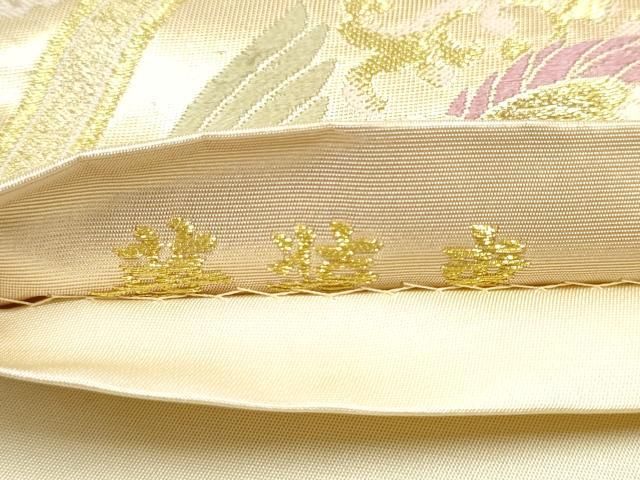 平和屋着物●六通柄袋帯　唐織　華装束　宝物華鳥立涌文　金糸　正絹　逸品　CABN8106hy