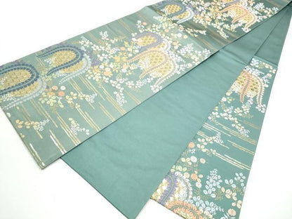 平和屋着物●六通柄袋帯　唐織　花籠文　金糸　正絹　逸品　CABN8115hy