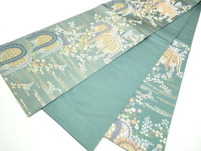 平和屋着物●六通柄袋帯　唐織　花籠文　金糸　正絹　逸品　CABN8115hy