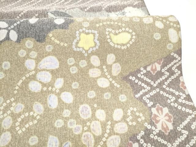 平和屋着物●両面　全通柄袋帯　作家物　松竹梅　金通し地　正絹　逸品　CABN8130hy