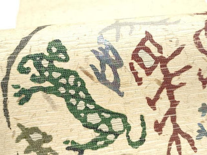 平和屋着物●太鼓柄袋帯　螺鈿箔　十二支　紙布　正絹　逸品　CABN8135hy