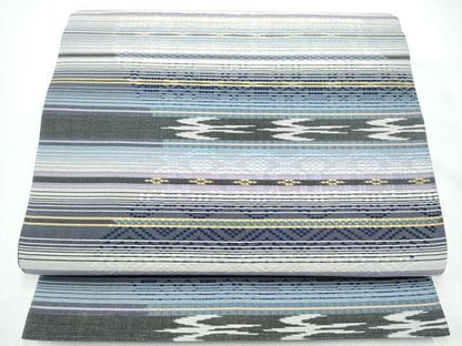 平和屋着物●全通柄袋帯　花織　横段飛鳥文　正絹　逸品　CABN8140hy