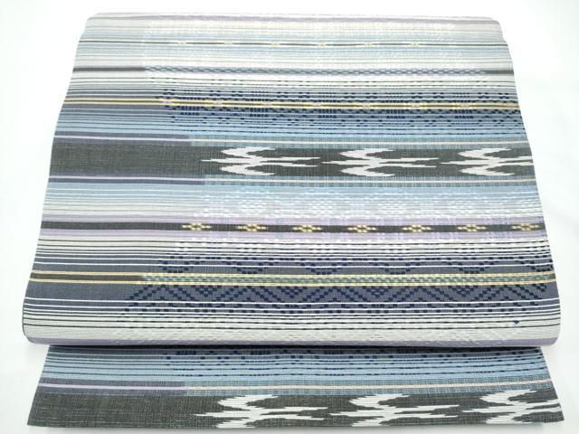 平和屋着物●全通柄袋帯　花織　横段飛鳥文　正絹　逸品　CABN8140hy