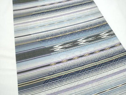 平和屋着物●全通柄袋帯　花織　横段飛鳥文　正絹　逸品　CABN8140hy