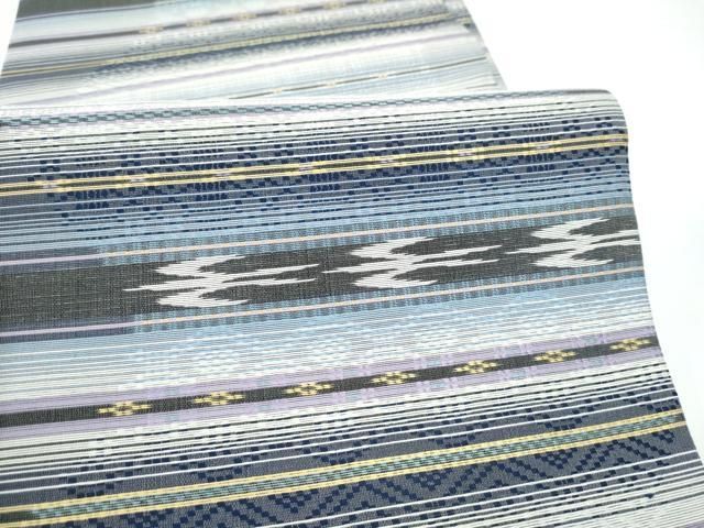 平和屋着物●全通柄袋帯　花織　横段飛鳥文　正絹　逸品　CABN8140hy