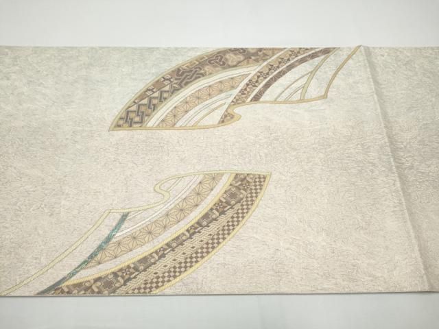 平和屋着物●太鼓柄袋帯　螺鈿箔　流水吉祥文　金彩　やまと誂製　正絹　逸品　CABN8145hy