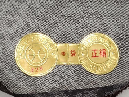平和屋着物●西陣　両面　全通柄袋帯　紹巴織　幾何学文様　証紙付き　正絹　逸品　CABN8155hy
