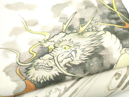 平和屋着物●太鼓柄袋帯　手描き　龍　正絹　逸品　CABN8168hy