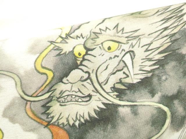 平和屋着物●太鼓柄袋帯　手描き　龍　正絹　逸品　CABN8168hy