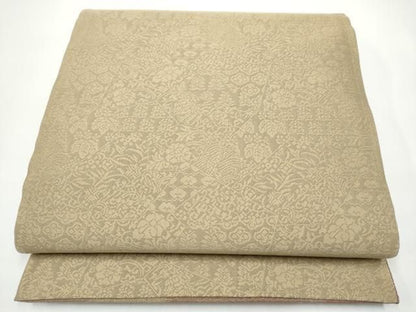 平和屋着物●両面　六通柄袋帯　市松文様　金糸　正絹　逸品　CABN8172hy
