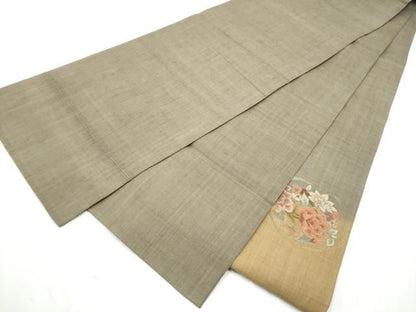 平和屋着物●中国三大刺繍　総相良刺繍　太鼓柄袋帯　紬地　花丸文　正絹　逸品　CABN8181hy