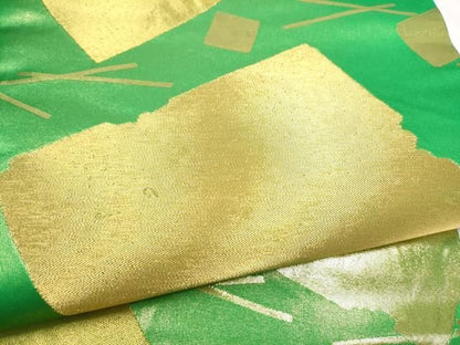 平和屋着物●西陣　川島織物　丸帯　破れ色紙文　金糸　正絹　逸品　CABN8193hy