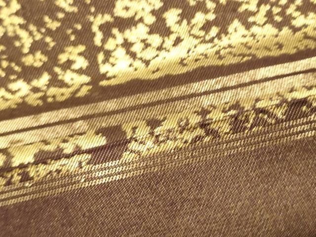 平和屋着物●西陣　川島織物　太鼓柄袋帯　駒刺繍　草花文　本金　正絹　逸品　CABN8194hy