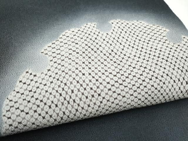 平和屋着物●全通柄袋帯　雪輪鹿の子文　黒地　鬼しぼ縮緬　正絹　逸品　CABN8201hy