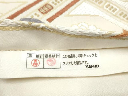 平和屋着物●六通柄袋帯　唐織　菊　金糸　正絹　逸品　CABN8202hy