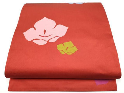 平和屋着物●世界的人形師　辻村寿三郎　ジュサブロー　六通柄袋帯　舞花文　正絹　逸品　CABN8209hy