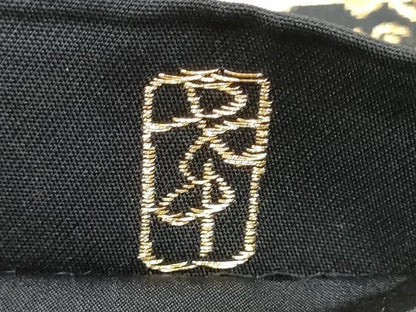 平和屋着物●西陣の名門　加納幸謹製　六通柄袋帯　唐織　絵皿花鳥文　黒地　金銀糸　正絹　逸品　CABN8212hy