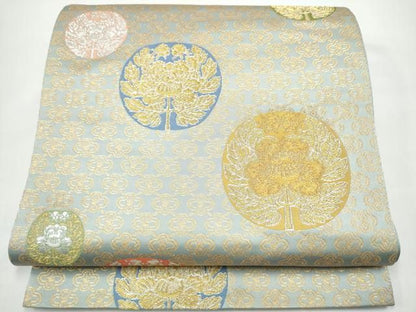 平和屋着物●龍村晋謹製　全通柄袋帯　近衛富貴文錦　金銀糸　正絹　逸品　CABN8215hy