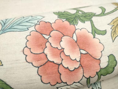 平和屋着物●太鼓柄袋帯　紬地　牡丹唐草文　正絹　逸品　CABN8229hy