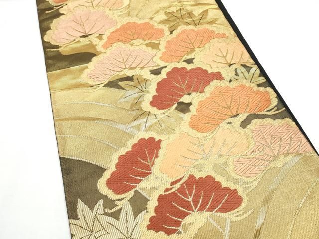 平和屋着物●西陣　川島織物　六通柄　本袋帯　松　金糸　正絹　逸品　CABN8230hy
