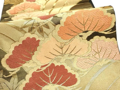 平和屋着物●西陣　川島織物　六通柄　本袋帯　松　金糸　正絹　逸品　CABN8230hy