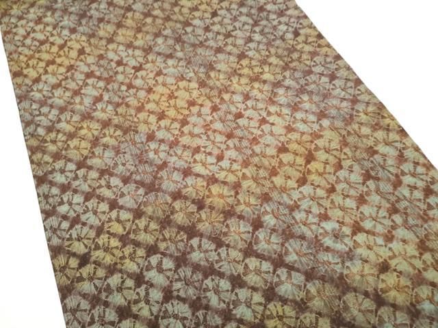 平和屋着物●菅原工房　菅原結作　漢方染紬　全通柄袋帯　蜘蛛絞り　正絹　逸品　CABN8236hy