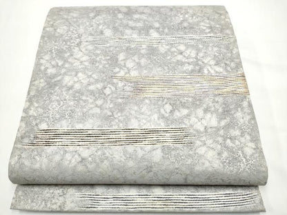 平和屋着物●西陣の名門　加納幸謹製　六通柄袋帯　霞文　銀糸　正絹　逸品　CABN8248hy