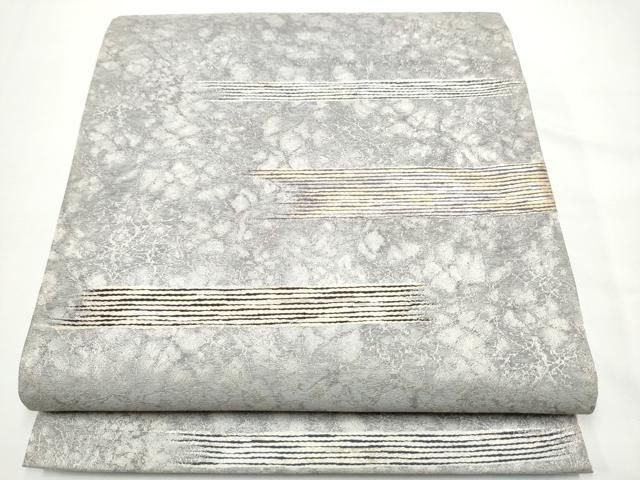 平和屋着物●西陣の名門　加納幸謹製　六通柄袋帯　霞文　銀糸　正絹　逸品　CABN8248hy