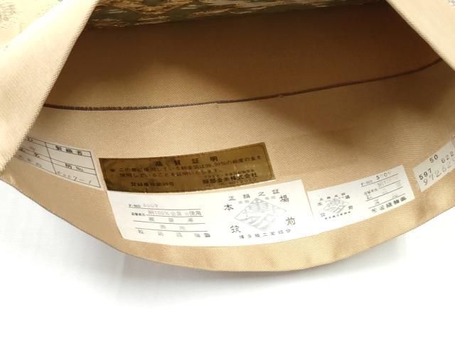 平和屋着物●本場筑前博多織　六通柄袋帯　天井紋　本金箔　松居織物謹製　証紙付き　正絹　逸品　CABN8250hy