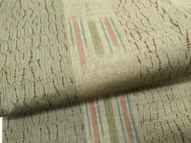 平和屋着物●菅原工房　菅原結作　漢方染紬　両面　全通柄袋帯　絞り　霞文　正絹　逸品　CABN8263hy