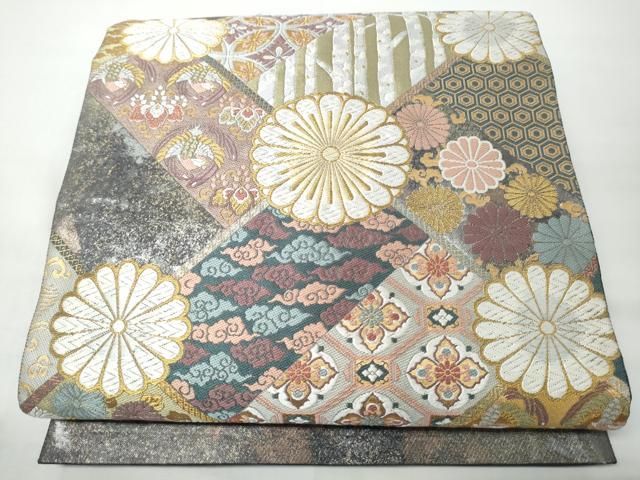 平和屋着物●西陣　京藝謹製　六通柄袋帯　唐織　御瑞　金糸　正絹　逸品　CABN8272hy